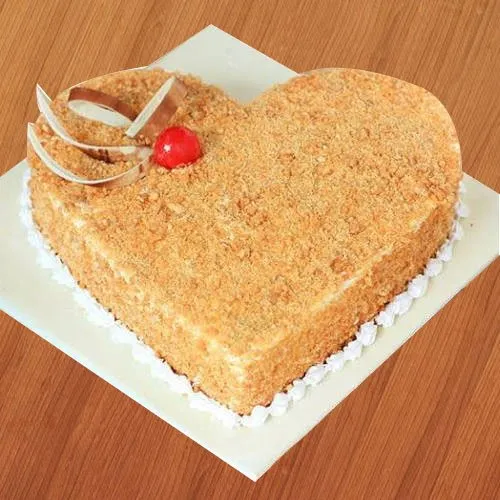 Butterscotch Heart Shaped Cake - Creative Chef Baker