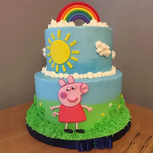 A fairy Peppa pig cake for lil Alondra ❤️ handcrafted fondant accents to  lift up the cake even more 🤩 #peppapigtheme #peppapigcake… | Instagram
