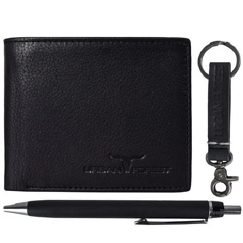 Buy Leather Wallet Keychain & Pen Combo for Men at