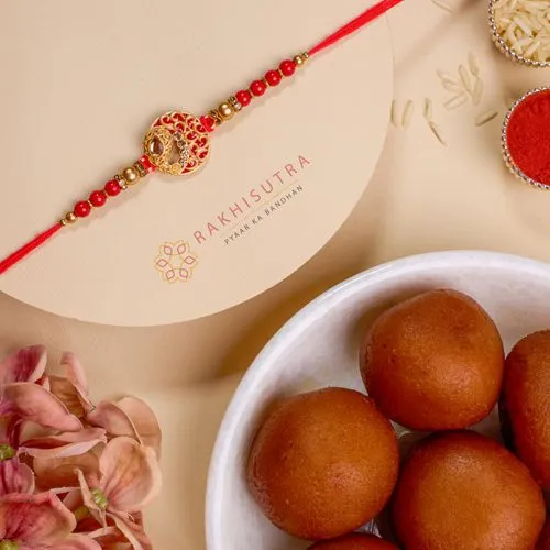Festive Kundan Rakhi and Sweet Treat