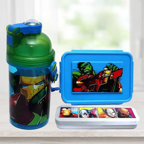 Buy alluring spiderman canteen set of water bottle n tiffin in Mumbai, Free  Shipping - MumbaiOnlineFlorists